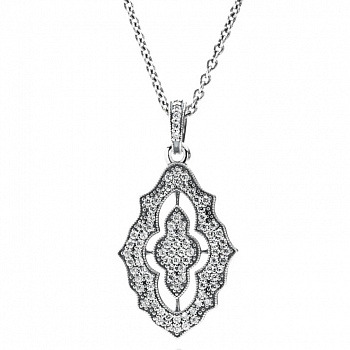 КОЛЬЕ С ПОДВЕСКОЙ, СЕРЕБРО, КУБИЧЕСКИЙ ЦИРКОНИЙ №390362CZ