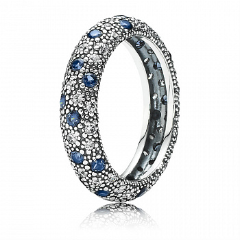 СЕРЕБРЯНОЕ КОЛЬЦО С КУБИЧЕСКИМ ЦИРКОНИЕМ И КРИСТАЛЛАМИ PANDORA №190915NBC 