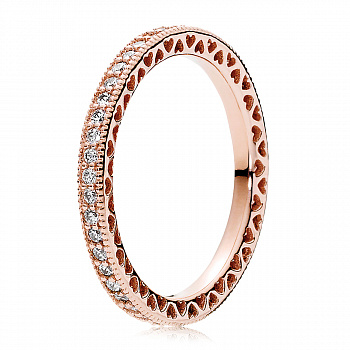 КОЛЬЦО PANDORA СЕРДЦА №180963CZ