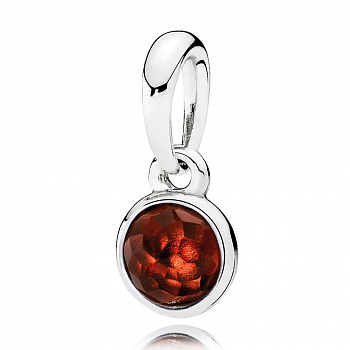 ПОДВЕСКА ИЗ СЕРЕБРА С ГРАНАТОМ, ТАЛИСМАН ЯНВАРЯ №390396GR