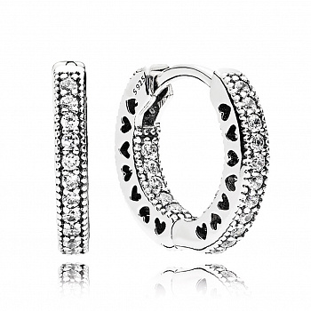 СЕРЬГИ-КОЛЬЦА СЕРДЦА 296317CZ